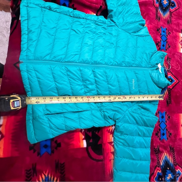 Womens Marmot 700 Fill Duck Down Turquoise Puffer Jacket Size XL - Picture 14 of 16